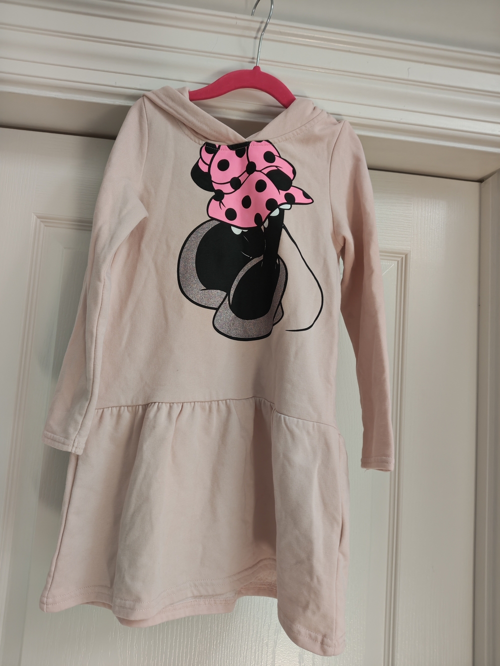 H&M Pink Hooded Minnie Graphic Dress